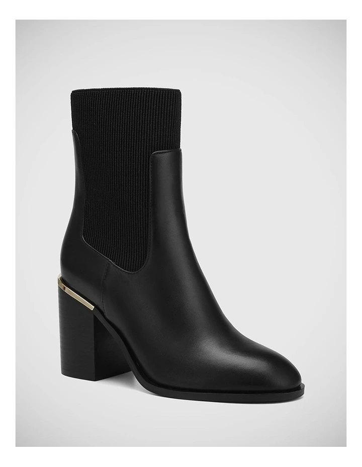 Perrie Leather Ankle Boot in Black image 2