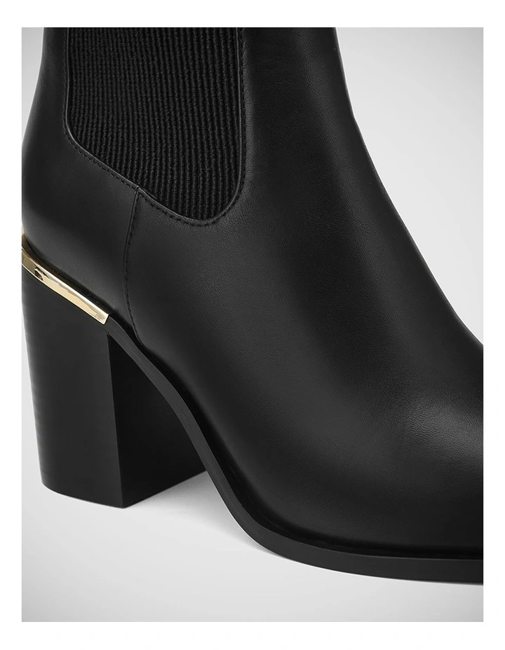 Perrie Leather Ankle Boot in Black image 3
