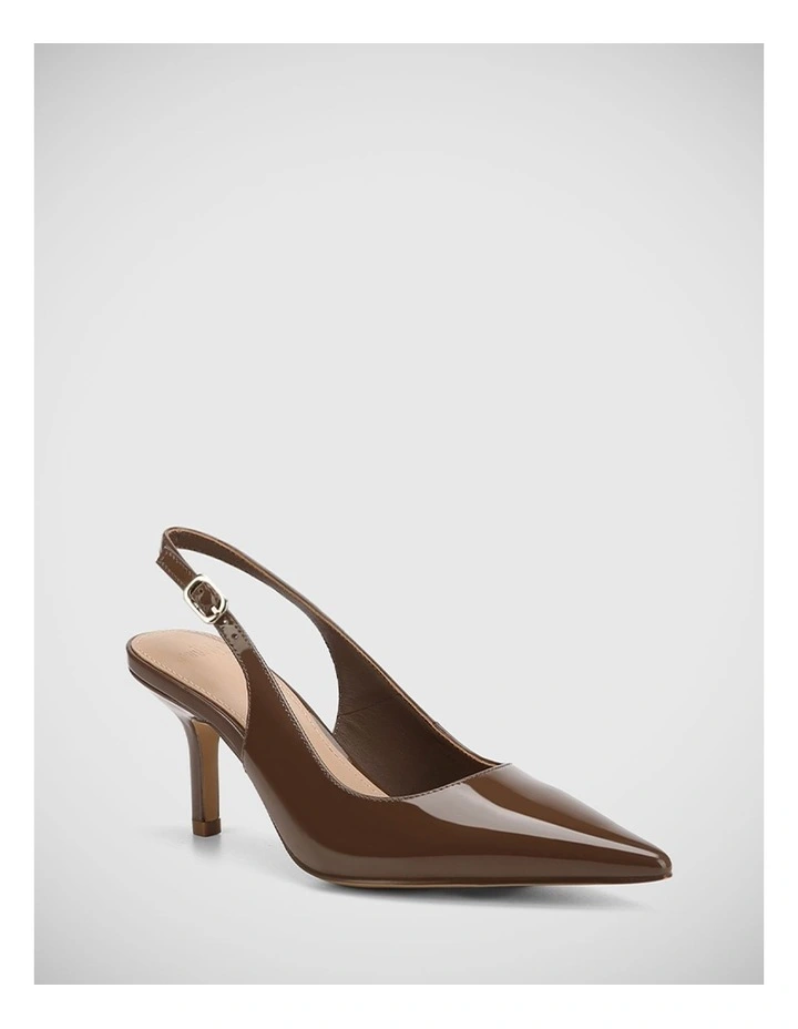 Leia Patent Leather Heel in Brown image 2