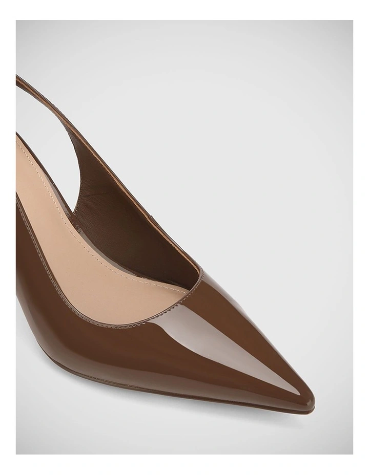 Leia Patent Leather Heel in Brown image 3