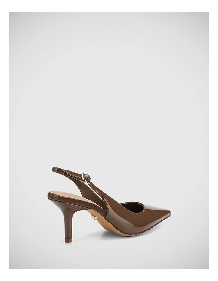 Leia Patent Leather Heel in Brown image 4