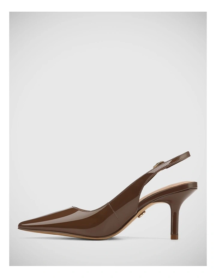 Leia Patent Leather Heel in Brown image 7