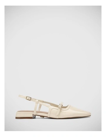 Bea Patent Leather Slingback in Vintage Ivory