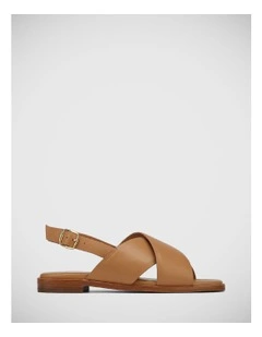 Deon Leather Sandal in Dark Sand
