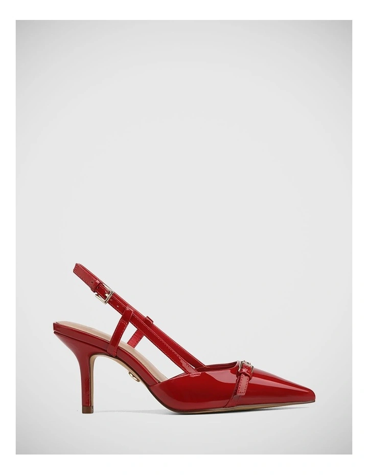 Lara Patent Leather Slingback in Red image 1