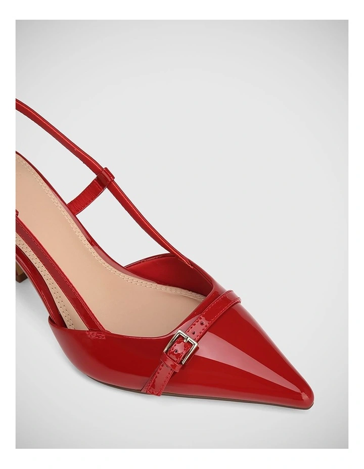 Lara Patent Leather Slingback in Red image 3