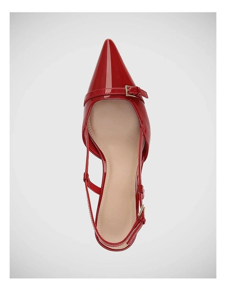 Lara Patent Leather Slingback in Red image 5