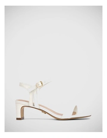 Forde Embossed Leather Heel in White