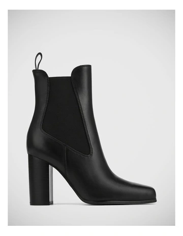 Haze Ankle Leather Boots in Black