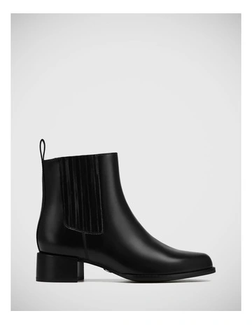 Barretta Leather Ankle Boot in Black