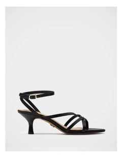 Kailee Leather Strappy Heel in Black