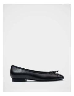 Avah Nappa Leather Ballet Flat in Black