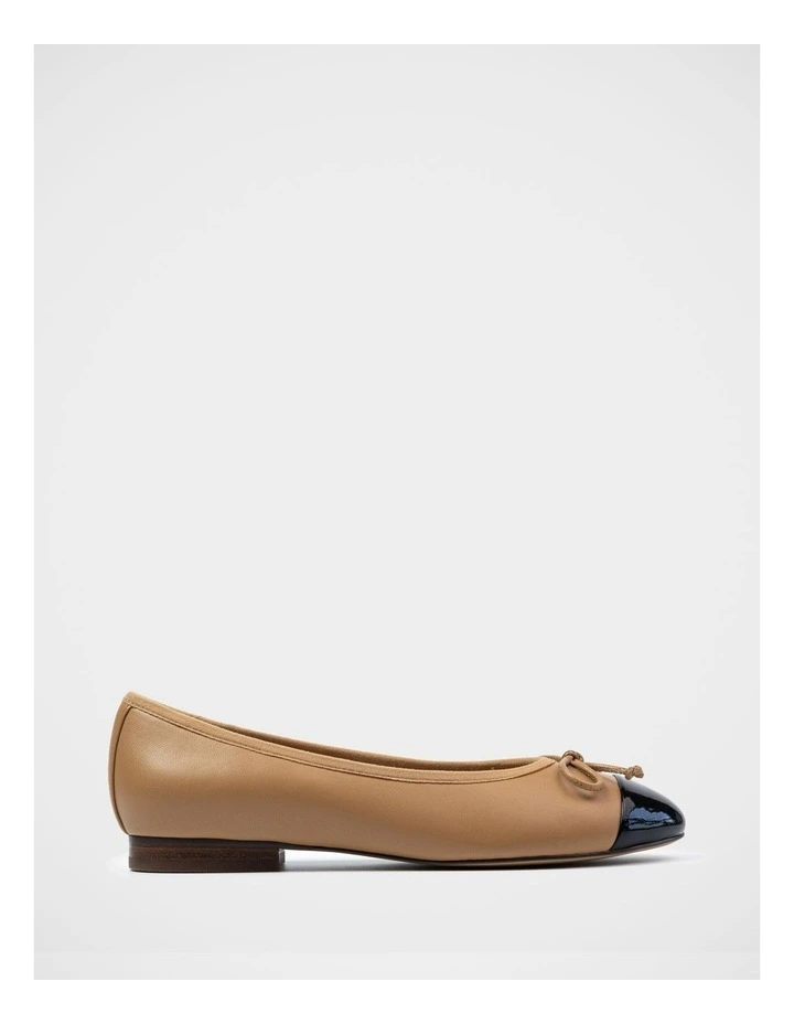 Avah Leather Ballet Flat in Dark Sand image 1