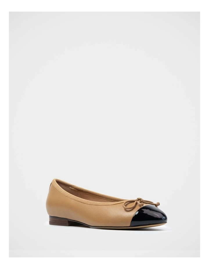 Avah Leather Ballet Flat in Dark Sand image 2