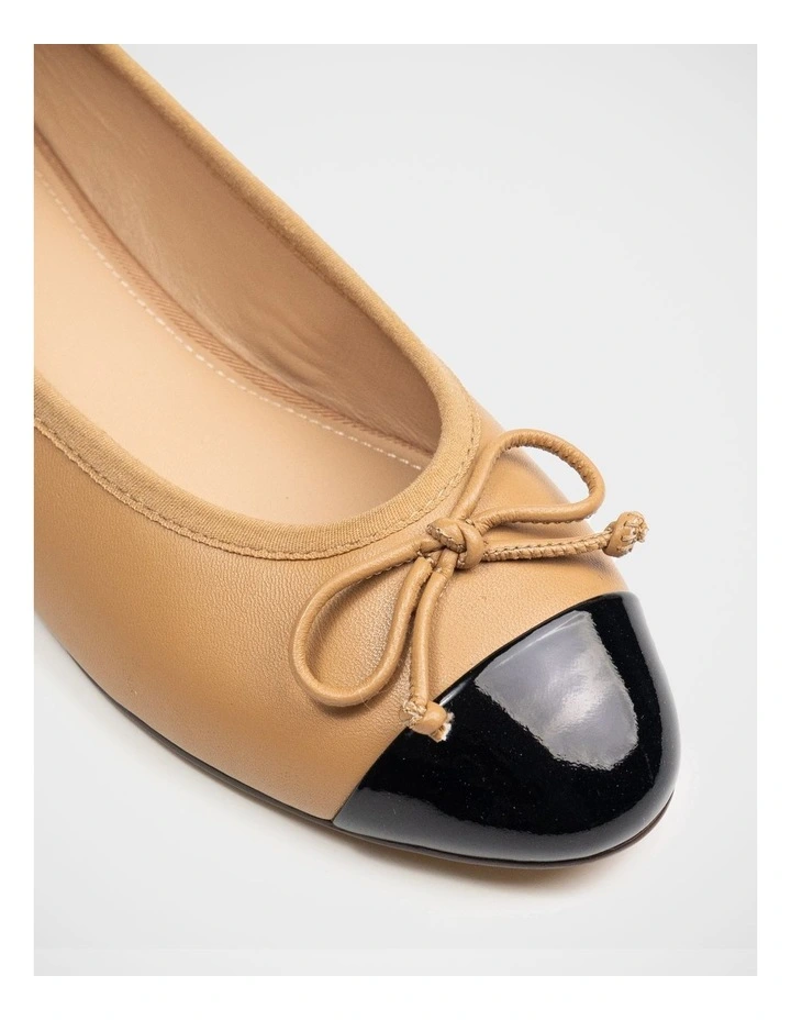 Avah Leather Ballet Flat in Dark Sand image 3