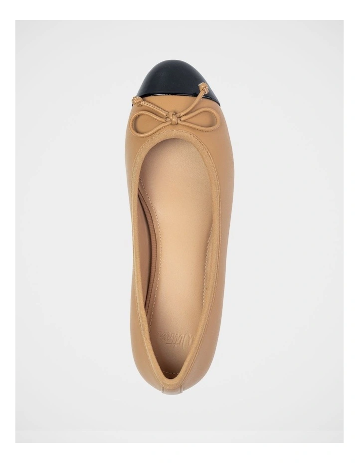 Avah Leather Ballet Flat in Dark Sand image 5