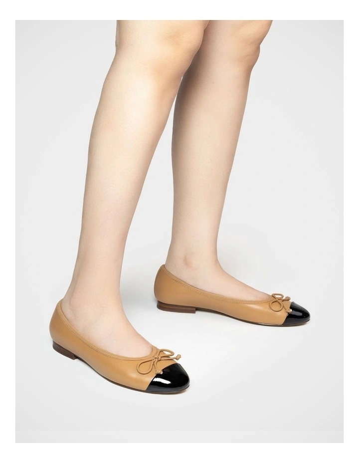 Avah Leather Ballet Flat in Dark Sand image 7