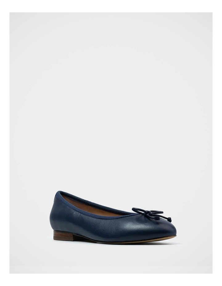 Alina Leather Ballet Flat in Navy image 2