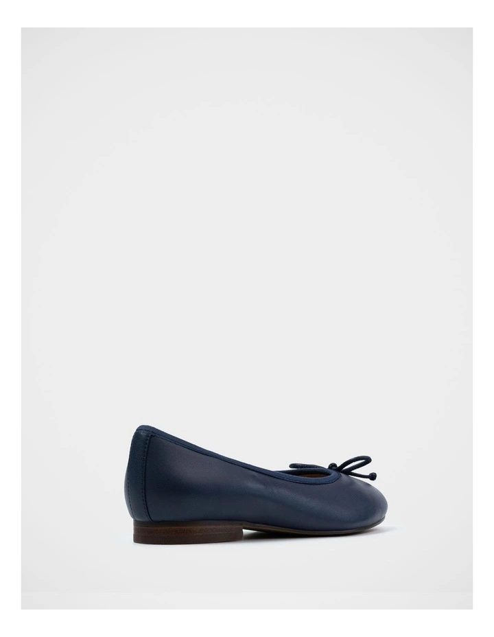 Alina Leather Ballet Flat in Navy image 4