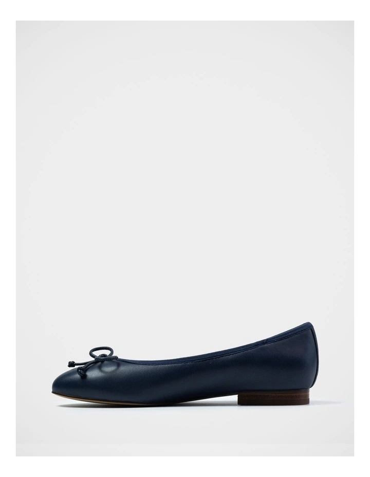 Alina Leather Ballet Flat in Navy image 6