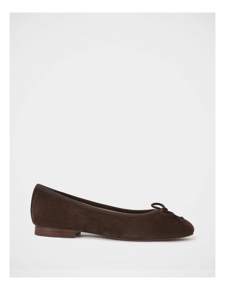 Alina Suede Leather Ballet Flat in Chocolate image 1