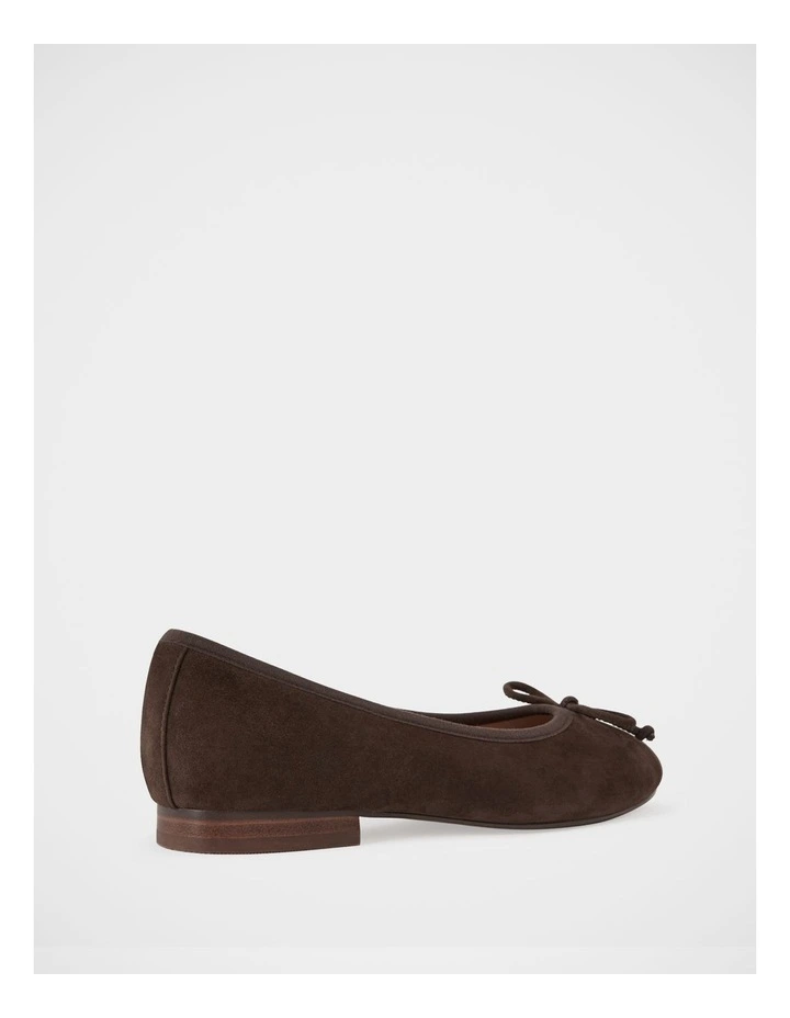 Alina Suede Leather Ballet Flat in Chocolate image 4