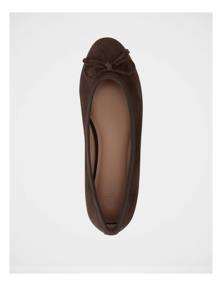 Alina Suede Leather Ballet Flat in Chocolate image 5