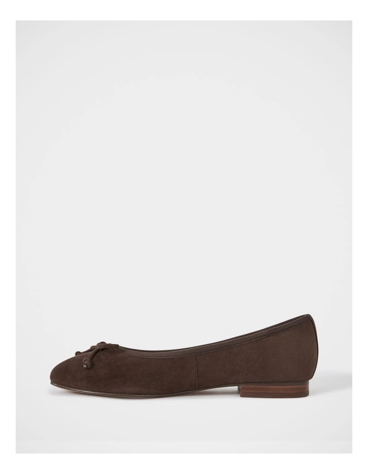 Alina Suede Leather Ballet Flat in Chocolate image 6