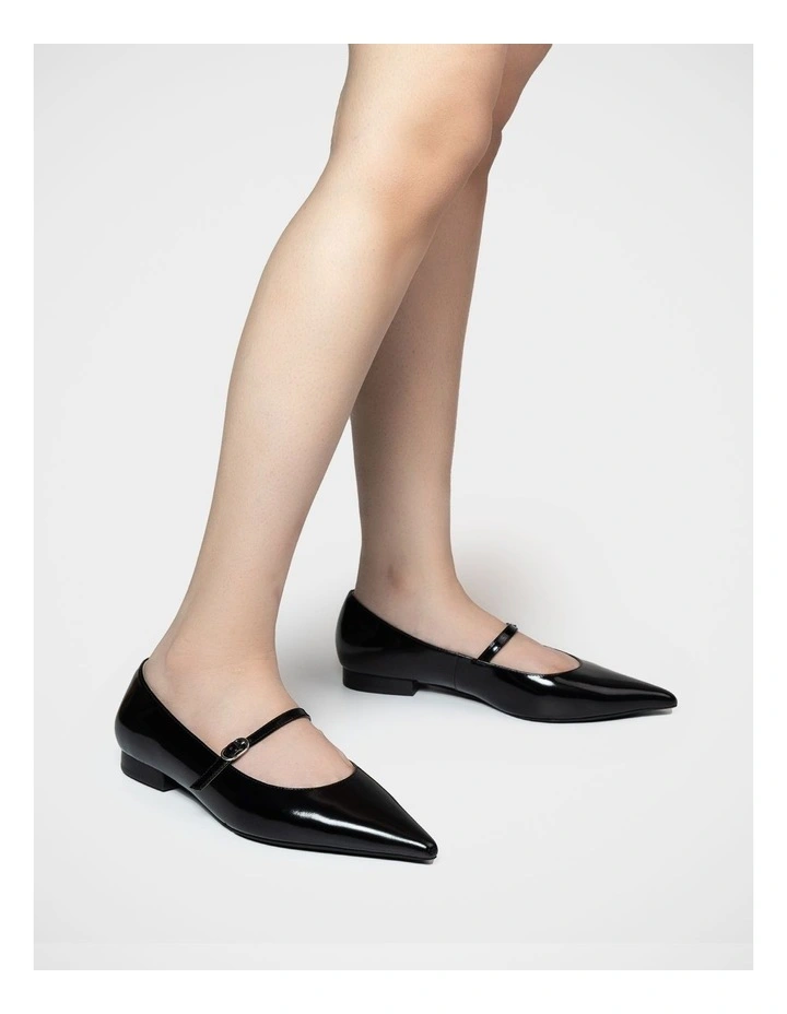 Mocca Leather Mary Jane in Black image 7