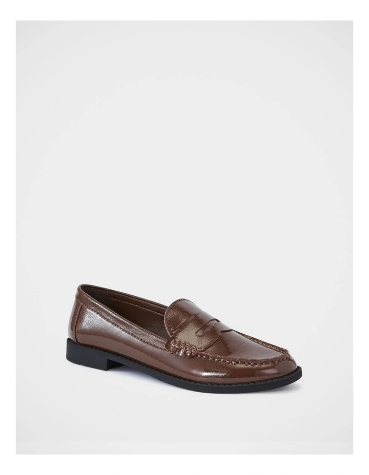 Burke Shiny Leather Loafer In Syrup image 2