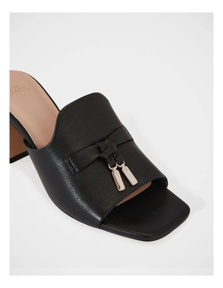 Mayse Leather Mule in Black image 3