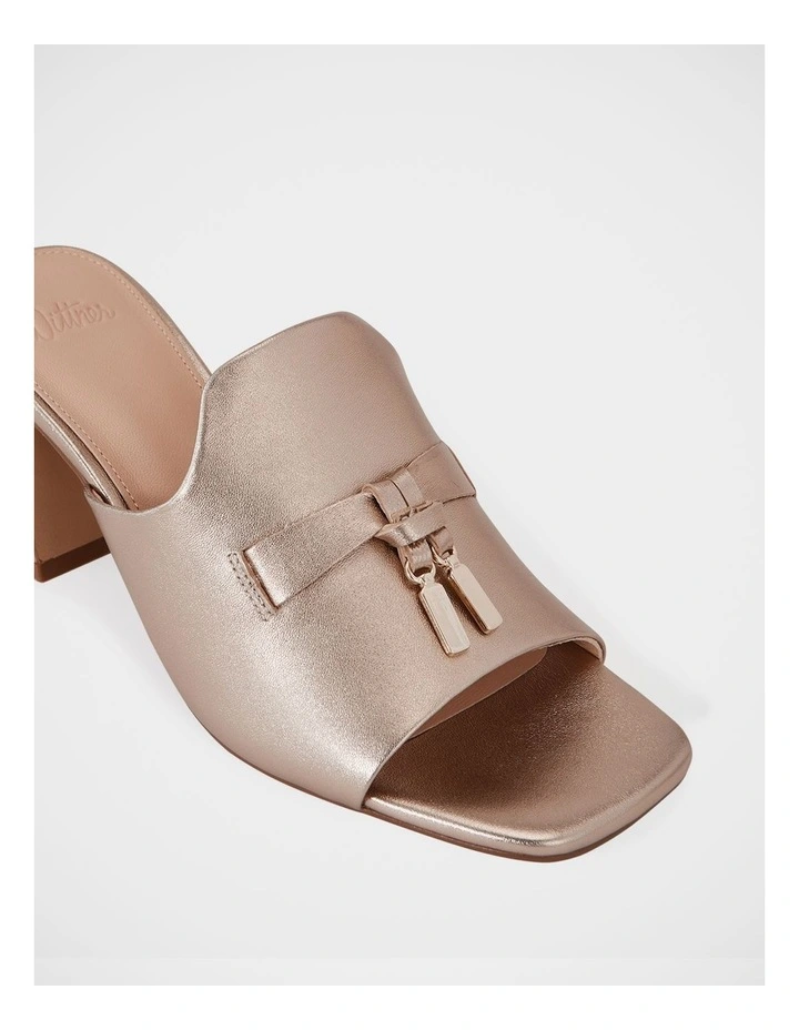 Mayse Pebble Leather Mule in Champagne image 3
