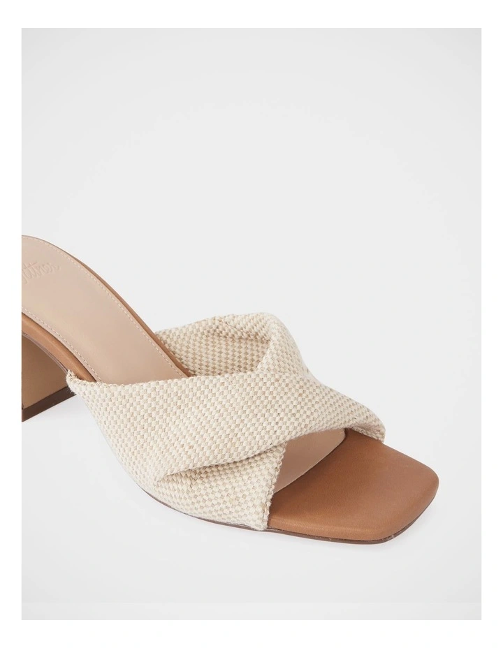 Marlee Textile Flared Heel Mule in Natural image 3