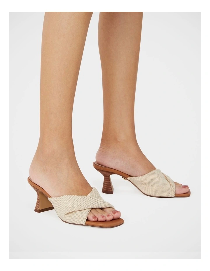 Marlee Textile Flared Heel Mule in Natural image 7