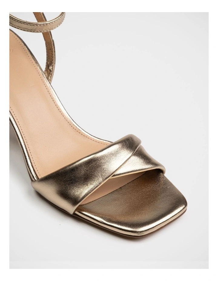 Martina Flared Heel Sandal in Champagne image 3
