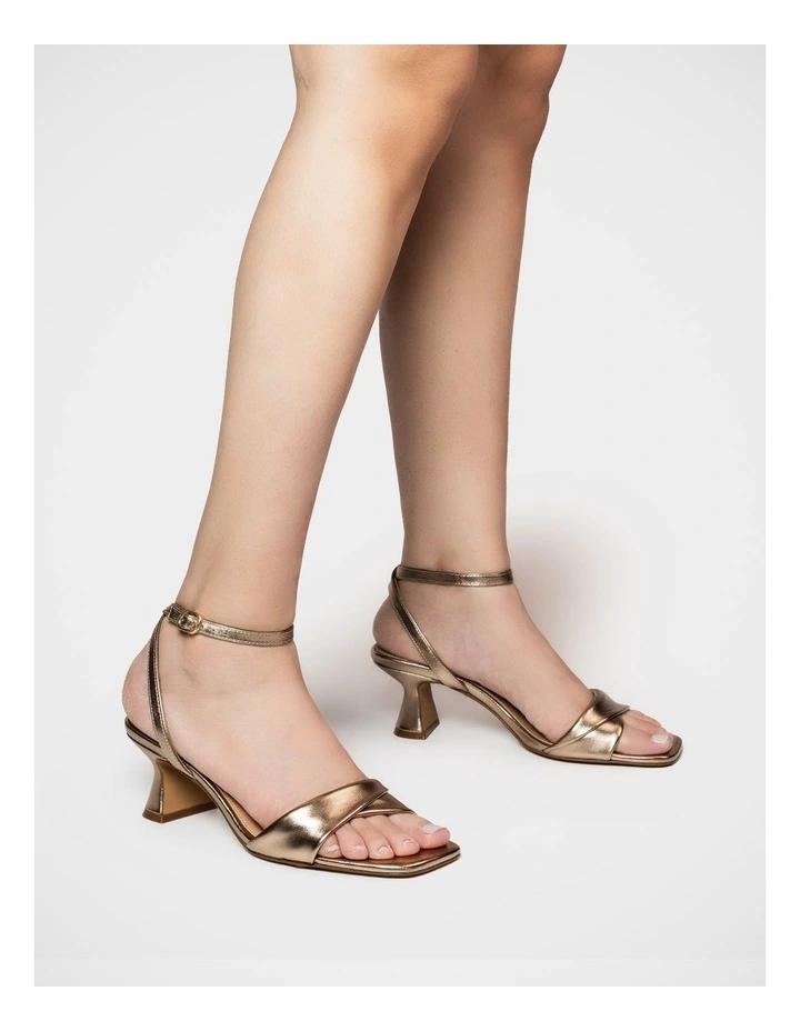 Martina Flared Heel Sandal in Champagne image 7