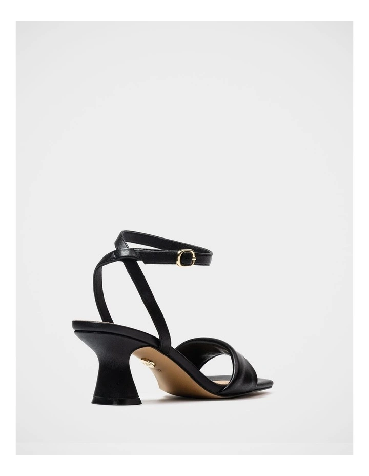 Martina Leather Flared Heel Sandal in Black image 4
