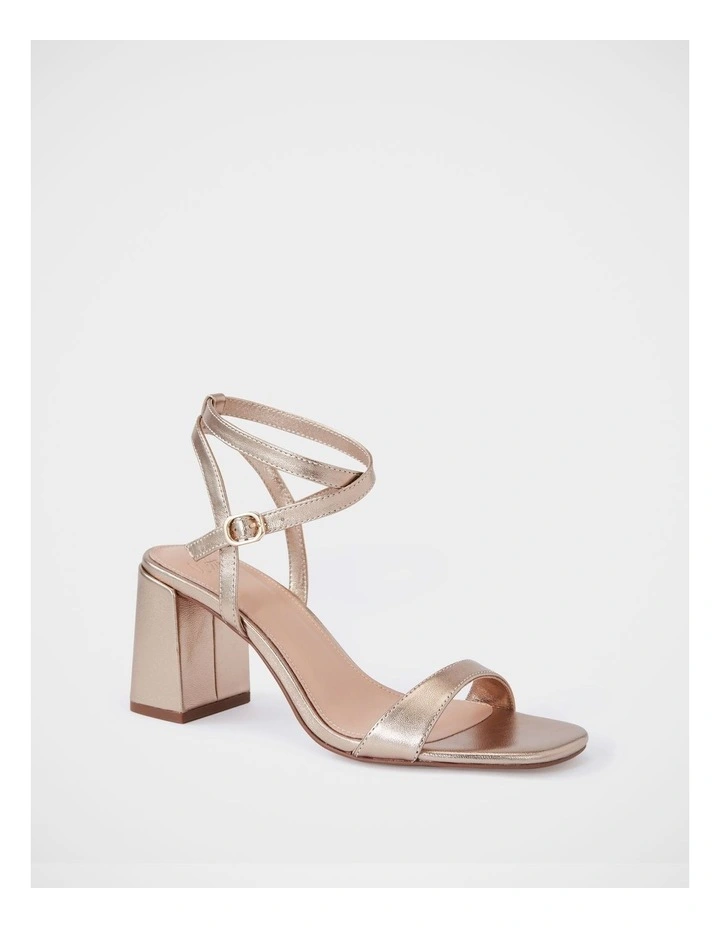 Colette Metallic Leather Heel in Champagne image 2