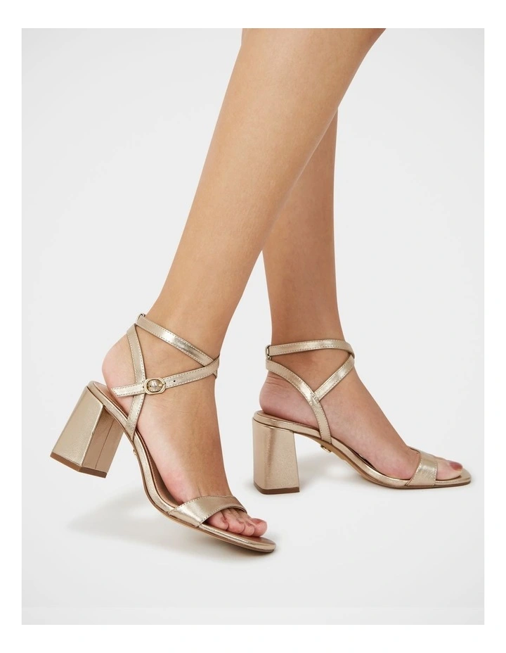 Colette Metallic Leather Heel in Champagne image 7