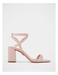 Colette Leather Block Heel in Bisque
