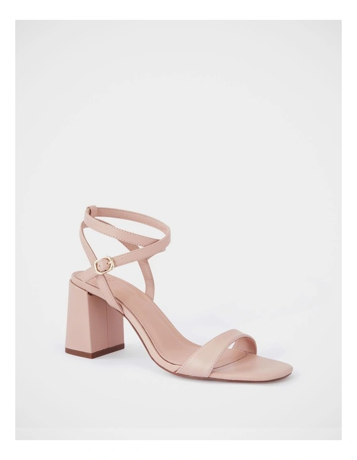 Colette Leather Block Heel in Bisque image 2