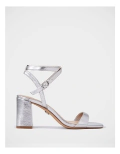 Colette Crease Leather Heel in Silver