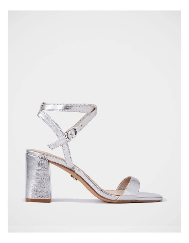 Colette Crease Leather Heel in Silver image 1