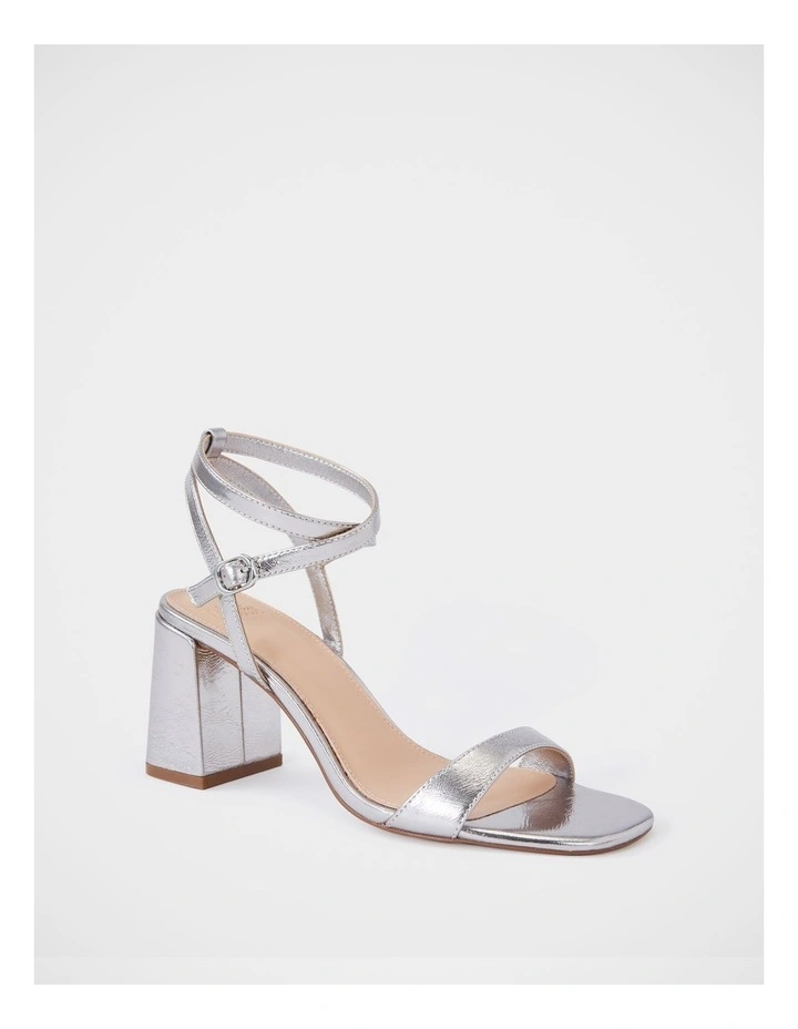 Colette Crease Leather Heel in Silver image 2