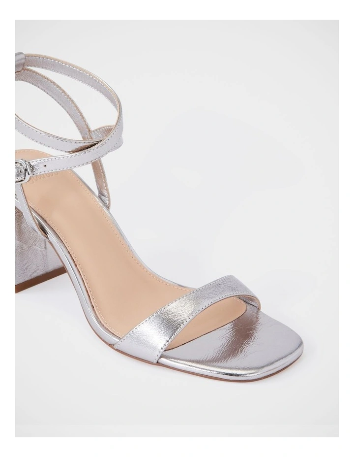 Colette Crease Leather Heel in Silver image 3