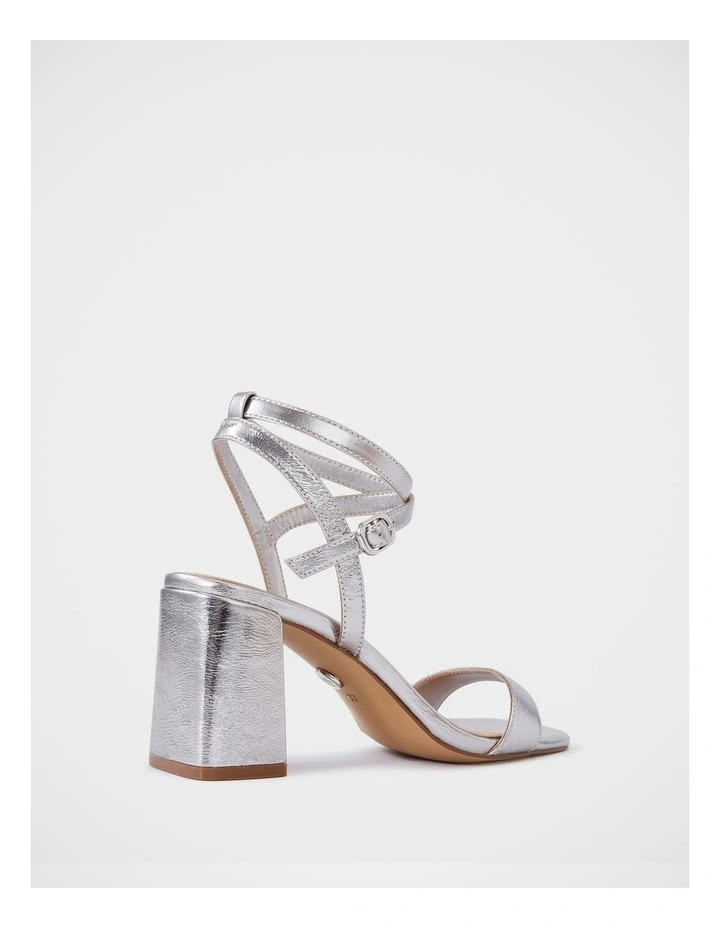 Colette Crease Leather Heel in Silver image 4