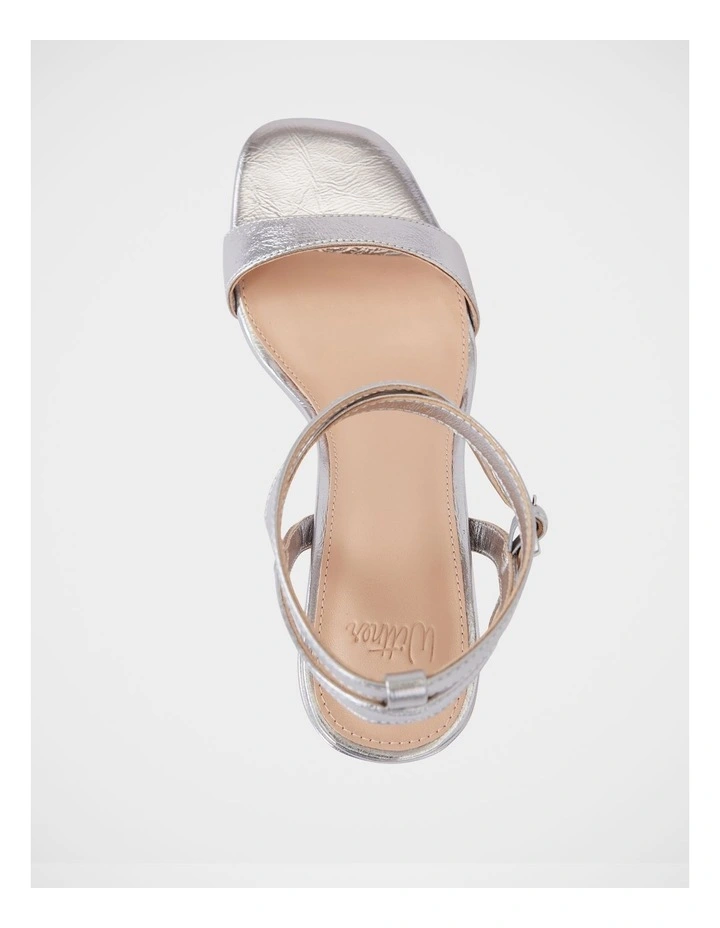 Colette Crease Leather Heel in Silver image 5