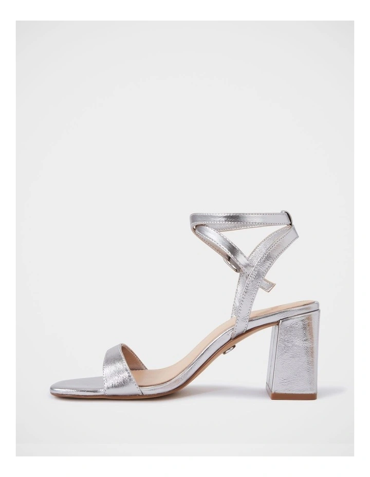 Colette Crease Leather Heel in Silver image 6