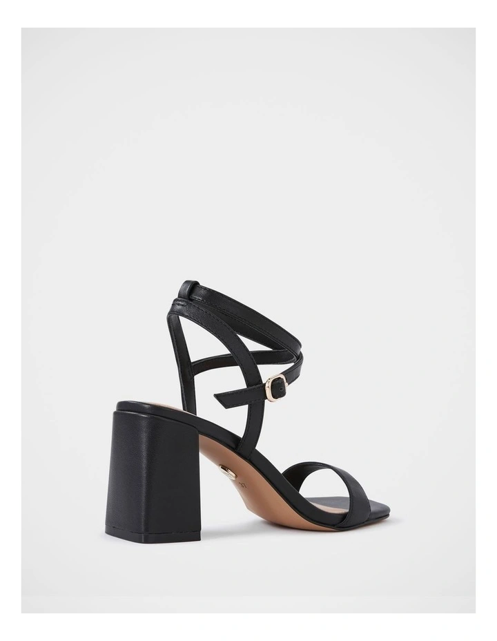 Colette Leather Block Heel in Black image 4