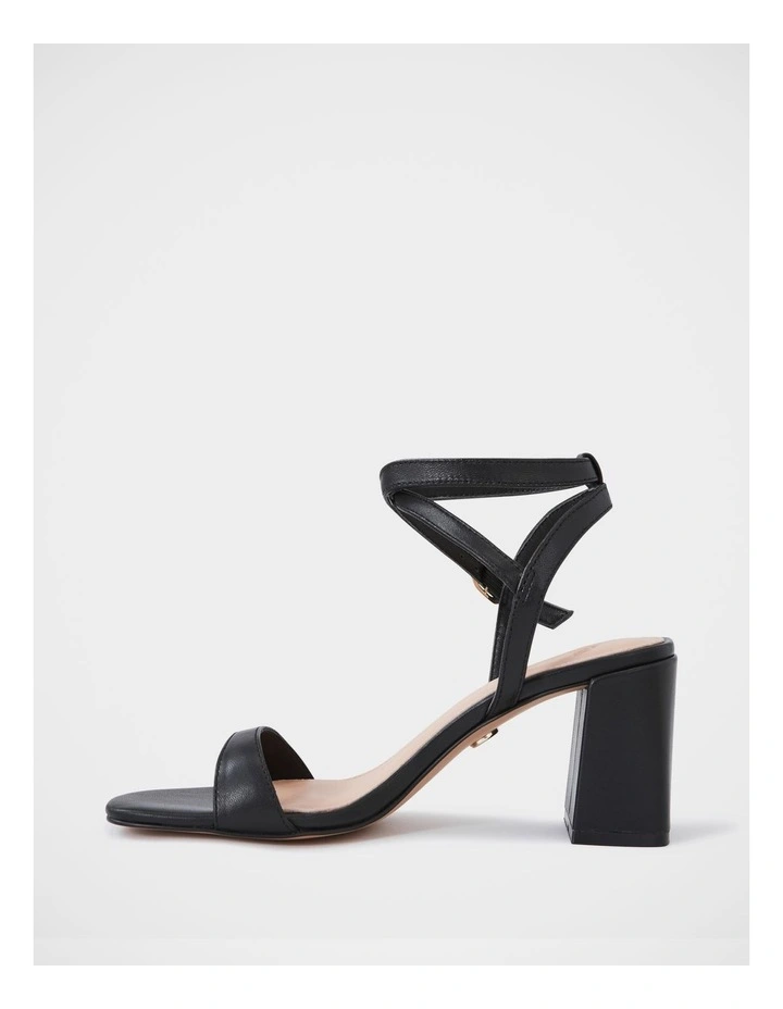 Colette Leather Block Heel in Black image 6